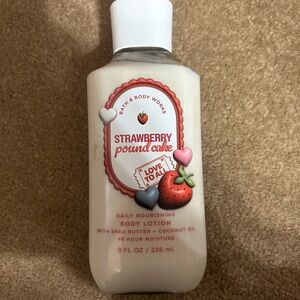 Bath & Body Works Strawberry Pound Cake Lotion - Cream, Red, Pink